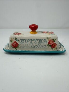 Butter Makes Everything Better Ceramic Butter Dish - Floral